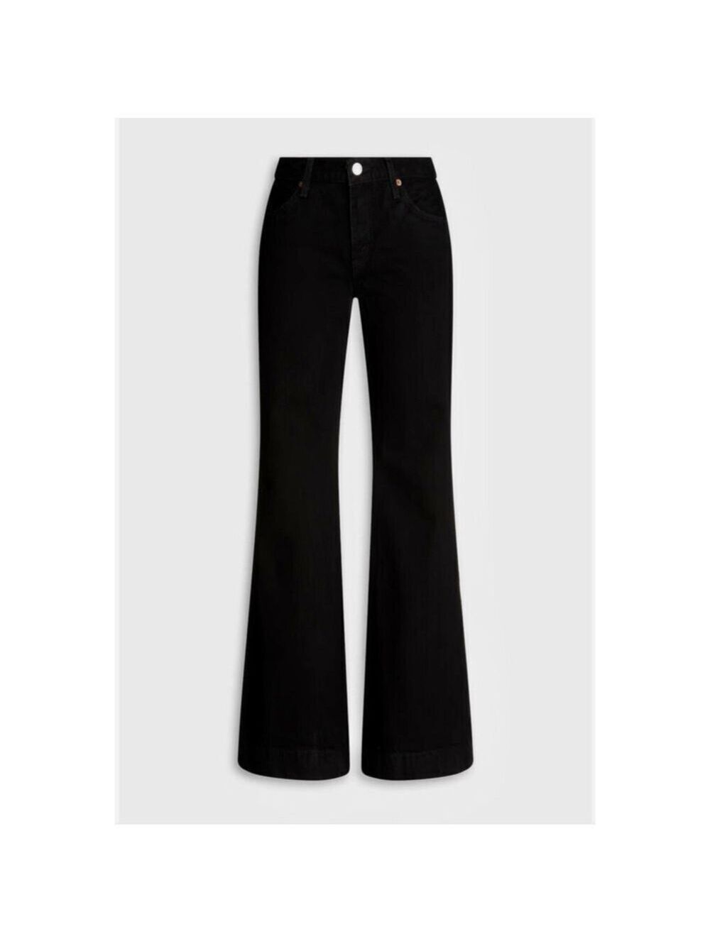 Women's RE/DONE Black 70s Low Rise Bell Bottom Flare Jeans Size 27 $285 Retail - Picture 3 of 14